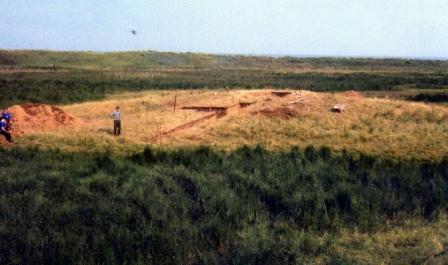 Easington Barrow under excavation in 1962