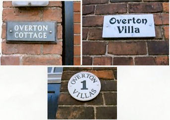 The three cottages named after Overton Hall