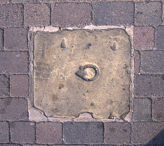 The stone mount for a tethering ring used for bull baiting