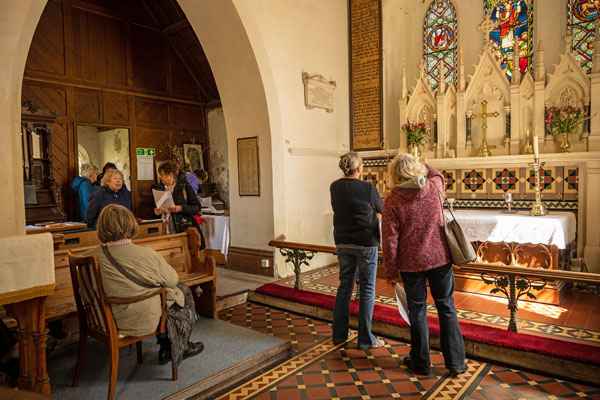 View of the altar and vestry