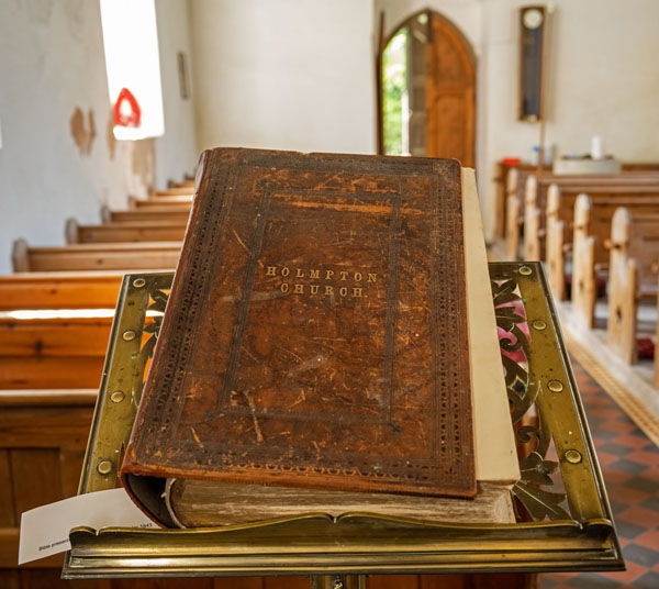 Holmpton bible on the lectern