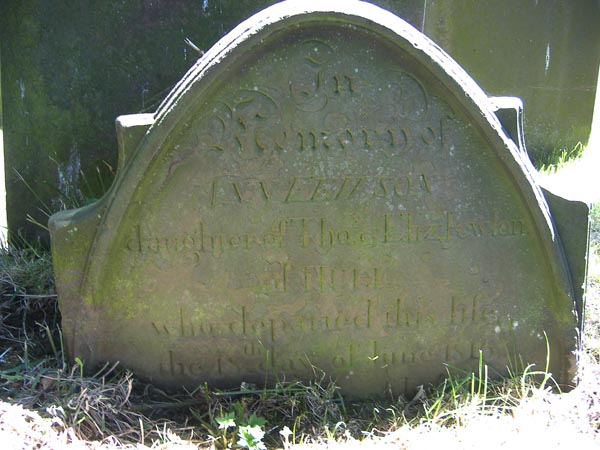 The gravestone of Ann Fewson of Lockham