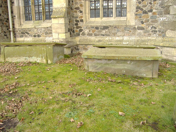 Three table top box tombs