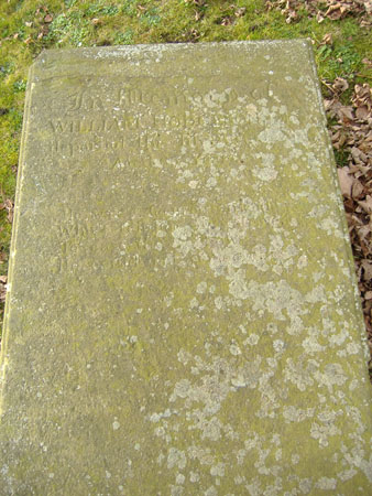 The top of the table top tomb of William Hodgeson of Easington