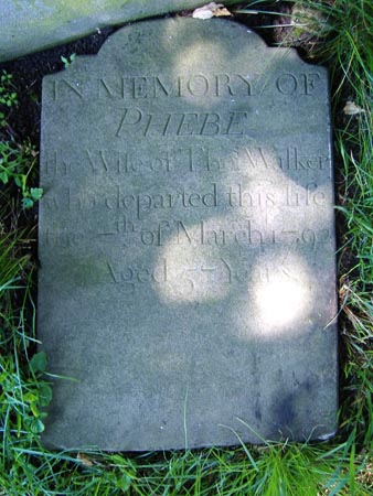 The gravestone of Phebe Walker