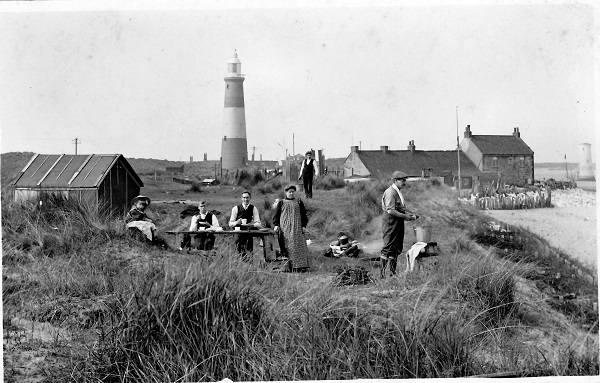 Picnic behind Lifeboat Inn, c. 1900
