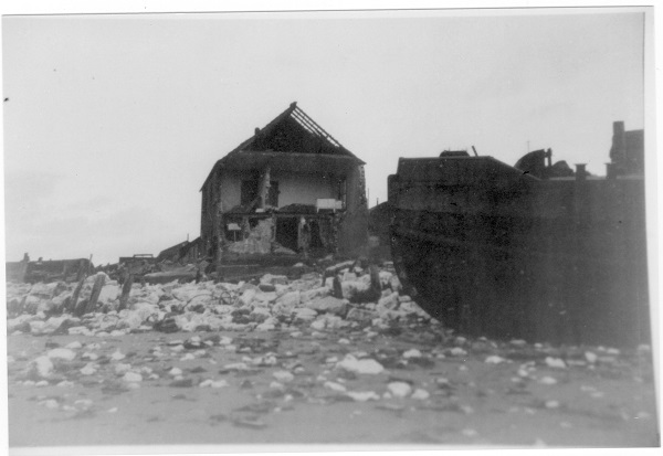 The barge in front was thought to have done some of the damage, 1953